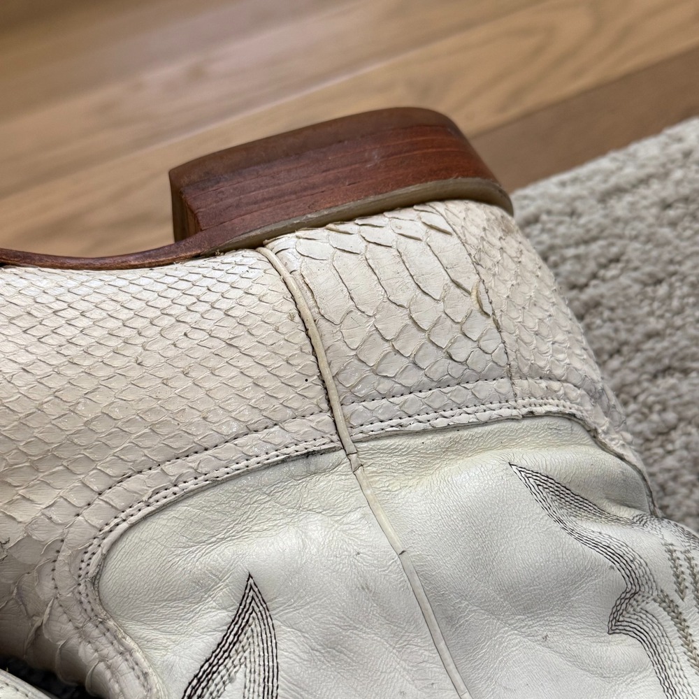 Los Altos Boots Men 9 Ee White Python Leather Cow… - image 6